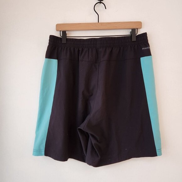 Adidas Primeblue Black Athletic Shorts Running Basketball Blue Performance L - Picture 3 of 9